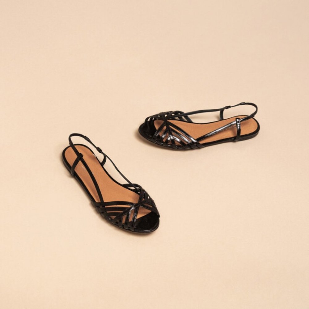 JONAK Paris DELUCK Open toe flat sandals NIB SZ 8.5 EU 40